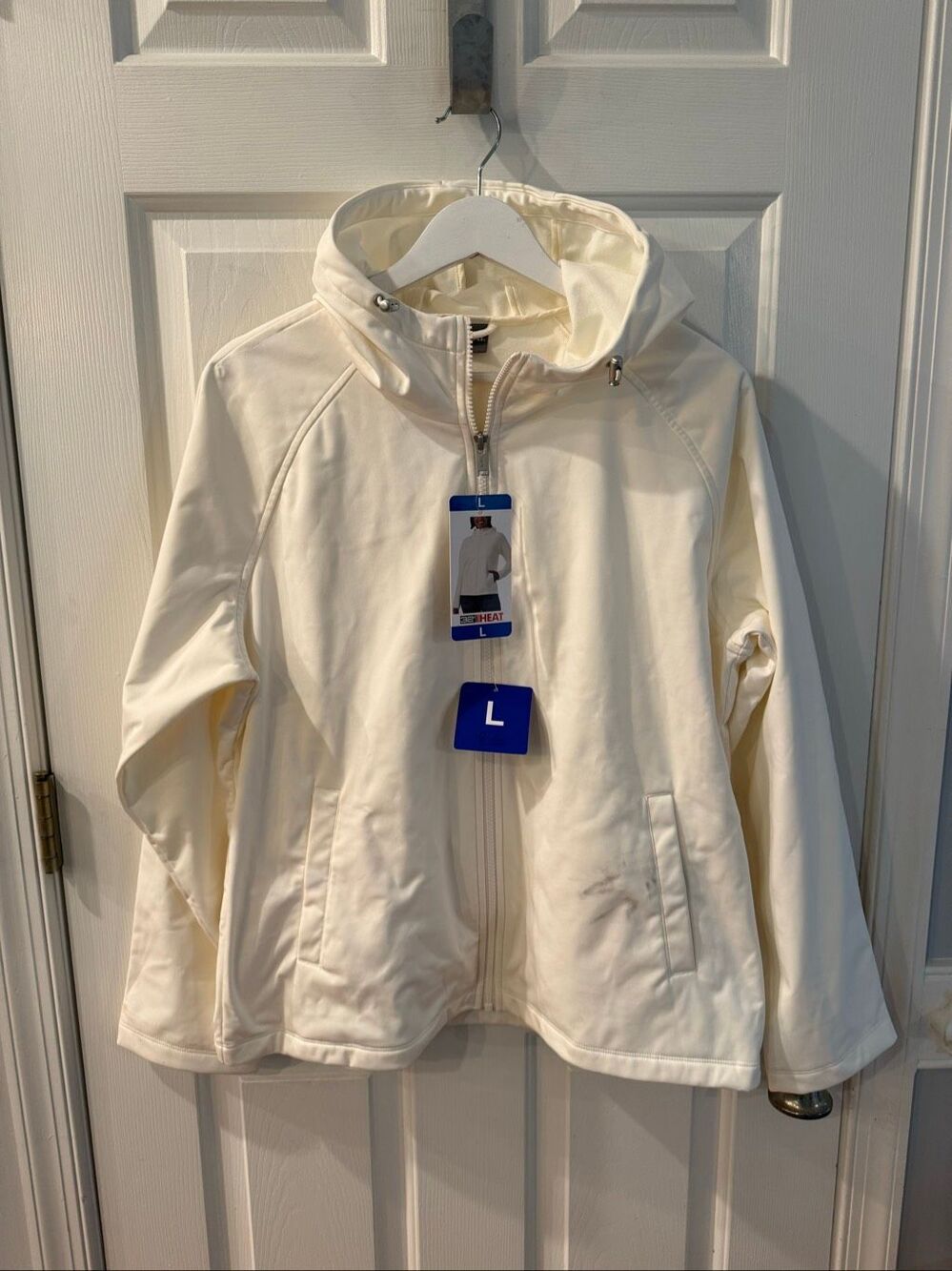 32 Degrees Heat White Zip Up Jacket sz L NWT